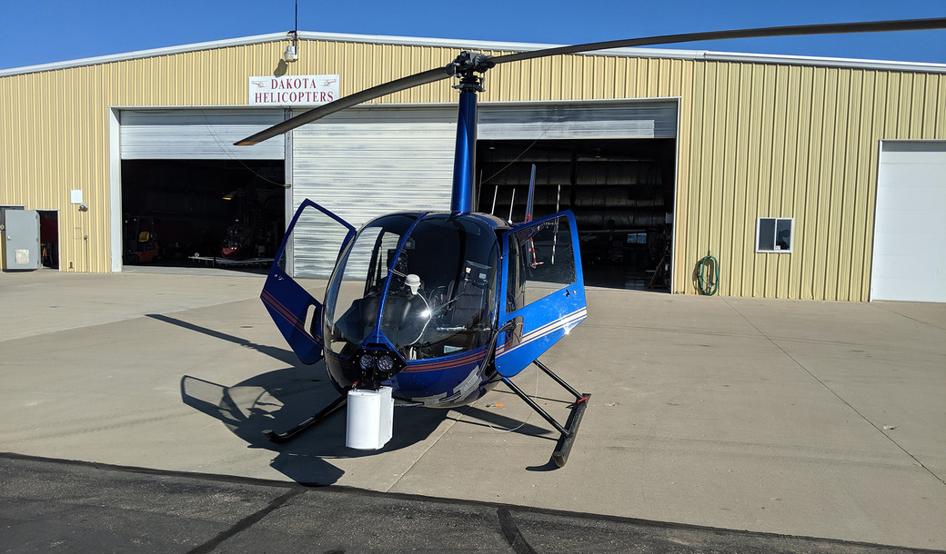 ALMA G4 на вертолете Robinson R44