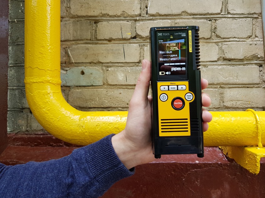 Детектор метана в работе