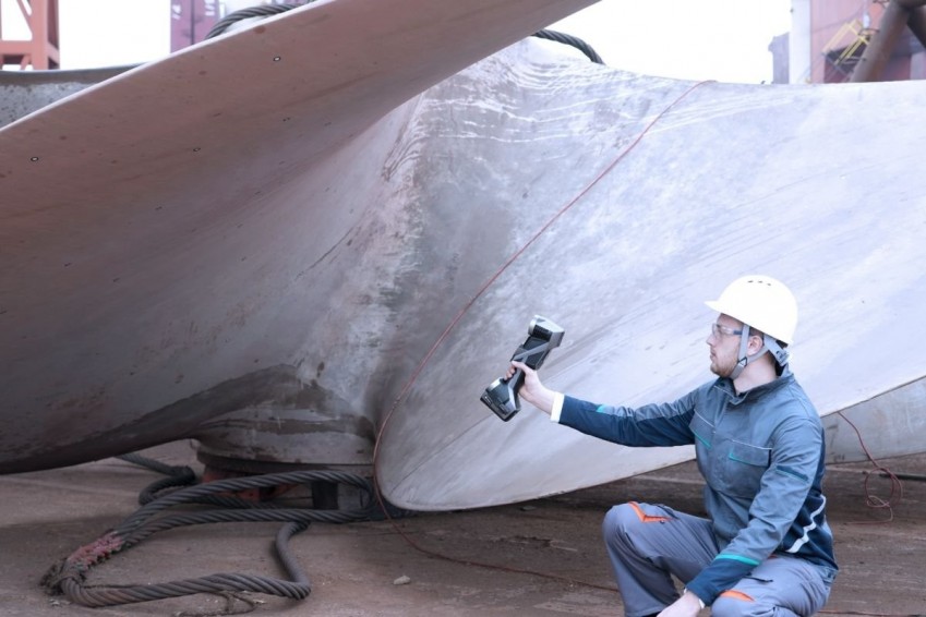 Оцифровка винта сухогруза при помощи ScanTech KSCAN-X